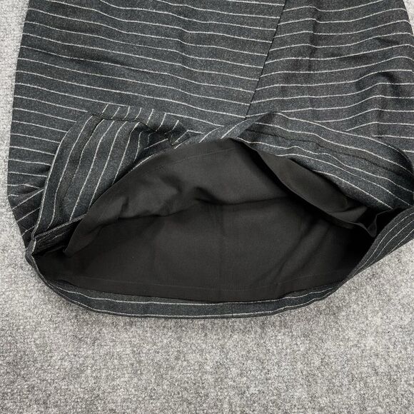 Madewell Skirt Size 2 Black Striped  A Line Asymmetrical Lined Cotton Wool Blend - Picture 5 of 8